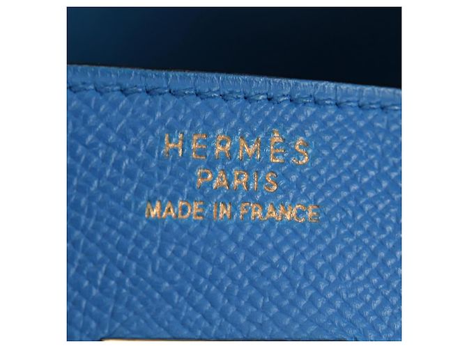 Hermès Borsa HERMES Birkin 35 in pelle blu oro autentica 188015SM D'oro - vista 21