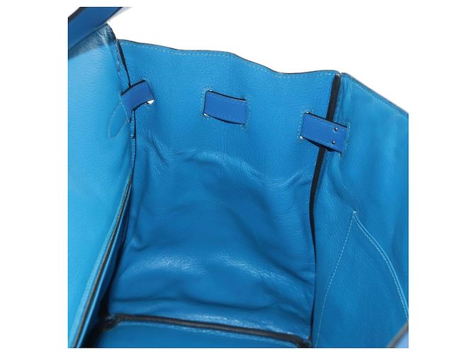 Hermès Borsa HERMES Birkin 35 in pelle blu oro autentica 188015SM D'oro - vista 23