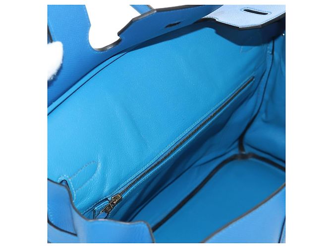 Hermès Borsa HERMES Birkin 35 in pelle blu oro autentica 188015SM D'oro - vista 25
