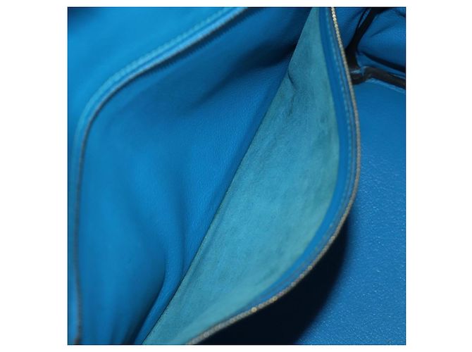 Hermès Borsa HERMES Birkin 35 in pelle blu oro autentica 188015SM D'oro - vista 27