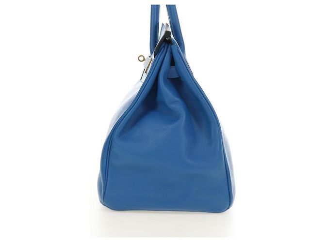 Hermès Borsa HERMES Birkin 35 in pelle blu oro autentica 188015SM D'oro - vista 4