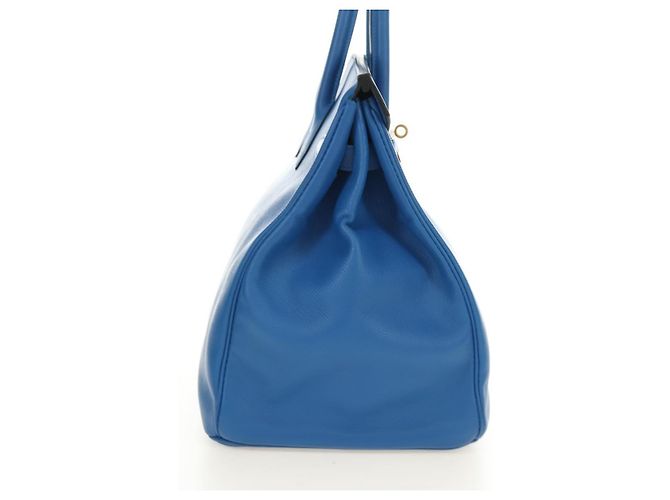Hermès Borsa HERMES Birkin 35 in pelle blu oro autentica 188015SM D'oro - vista 5