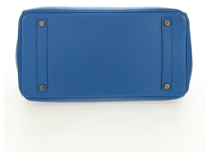 Hermès Borsa HERMES Birkin 35 in pelle blu oro autentica 188015SM D'oro - vista 9