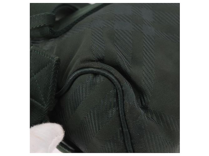 Borsa a tracolla BURBERRY Nova Check Nylon Verde Argento Auth 189973 - vista 16