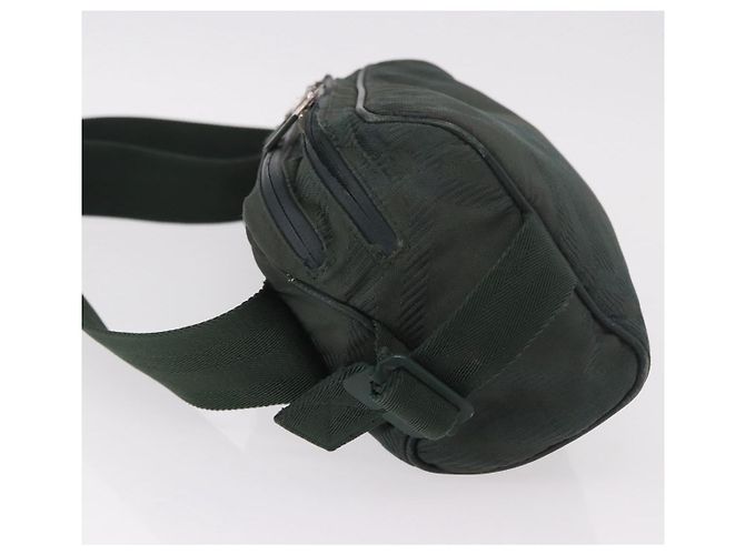 Borsa a tracolla BURBERRY Nova Check Nylon Verde Argento Auth 189973 - vista 4