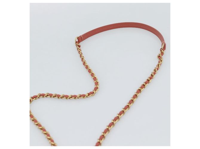 CHANEL Matelasse Chain Shoulder Bag Lamb Skin Pink Gold CC Auth 190185SAM Rosa D'oro - vista 14