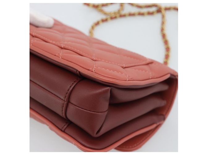 CHANEL Matelasse Chain Shoulder Bag Lamb Skin Pink Gold CC Auth 190185SAM Rosa D'oro - vista 16
