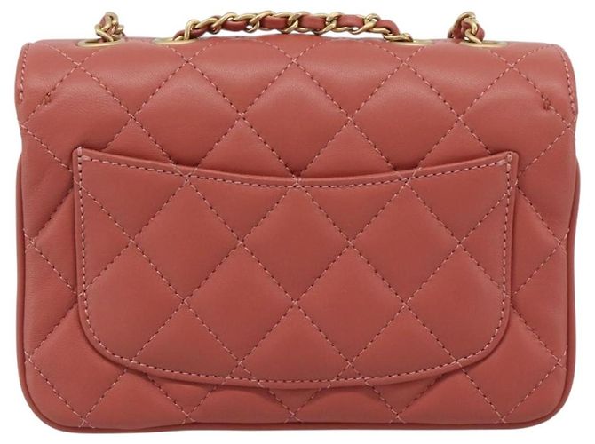 CHANEL Matelasse Chain Shoulder Bag Lamb Skin Pink Gold CC Auth 190185SAM Rosa D'oro - vista 2