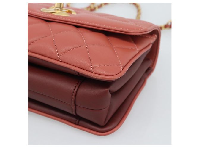 CHANEL Matelasse Chain Shoulder Bag Lamb Skin Pink Gold CC Auth 190185SAM Rosa D'oro - vista 8