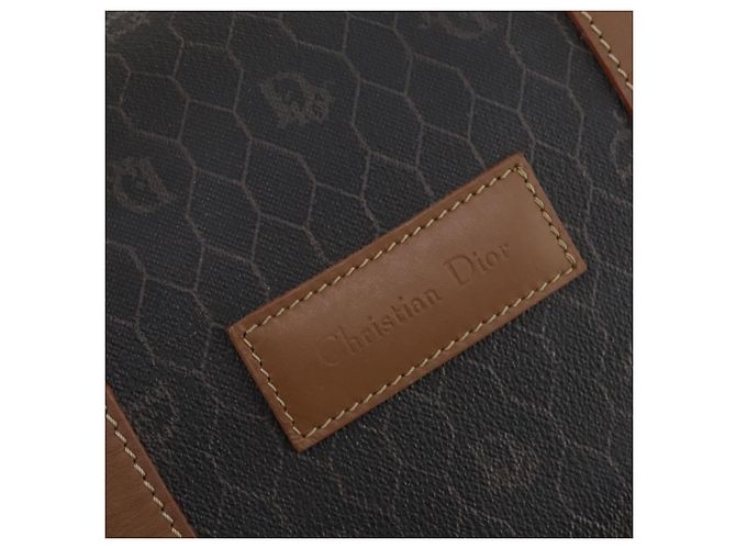 Borsa Boston Christian Dior in Tela Honeycomb PVC Nero Oro Auth 182601 - vista 14