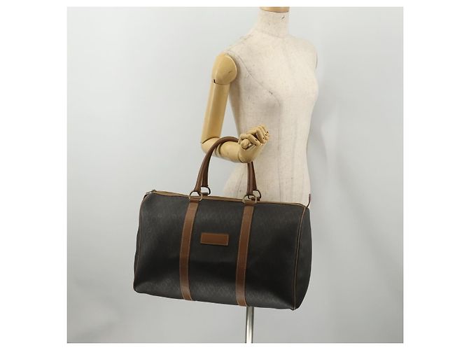 Borsa Boston Christian Dior in Tela Honeycomb PVC Nero Oro Auth 182601 - vista 22