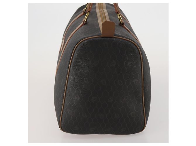 Borsa Boston Christian Dior in Tela Honeycomb PVC Nero Oro Auth 182601 - vista 4
