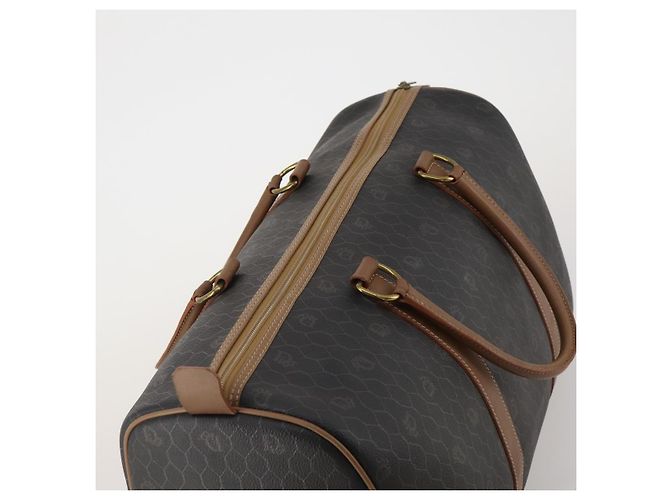Borsa Boston Christian Dior in Tela Honeycomb PVC Nero Oro Auth 182601 - vista 6