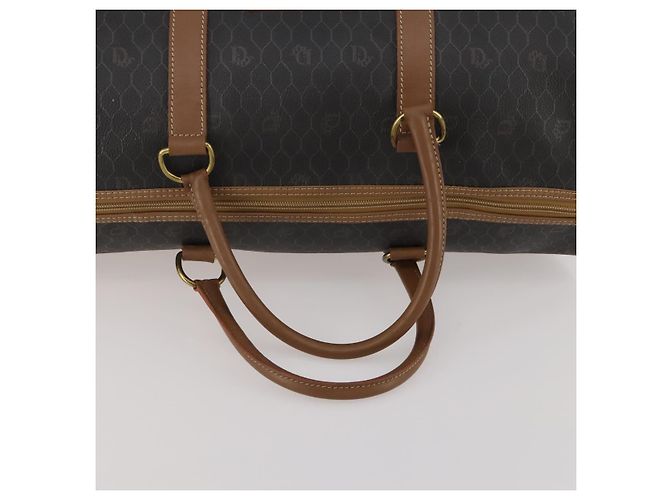 Borsa Boston Christian Dior in Tela Honeycomb PVC Nero Oro Auth 182601 - vista 7