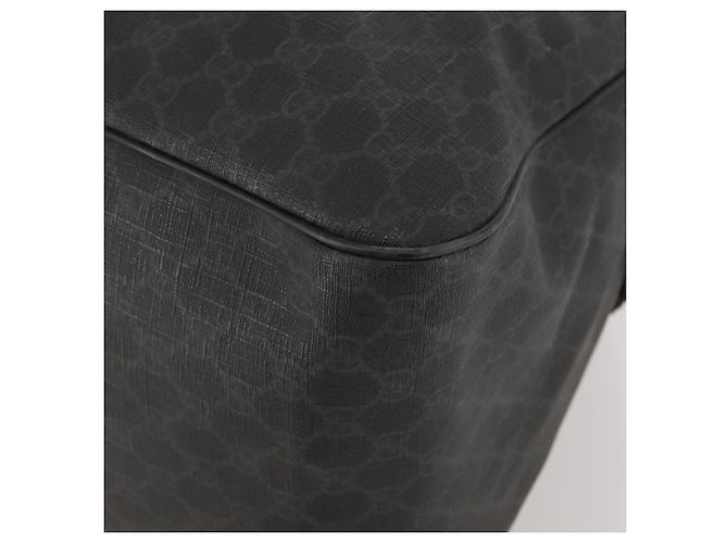 Borsa Boston GUCCI GG Supreme in PVC Nero Argento Auth 188355A - vista 10