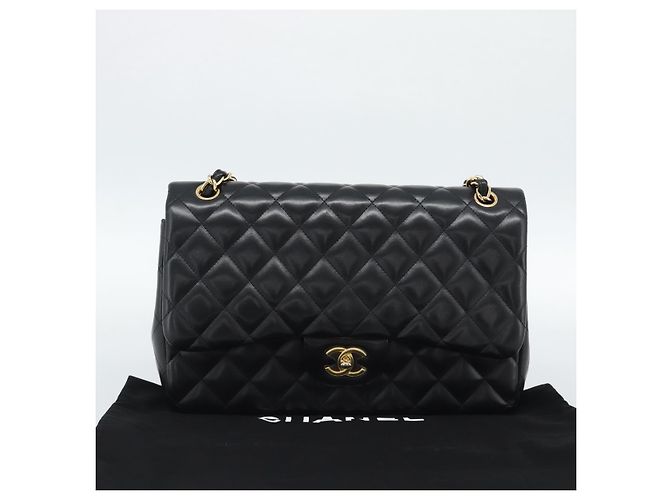 CHANEL Matelasse 30 Chain Shoulder Bag Lamb Skin Gold Black CC Auth 190118SAM Nero D'oro - vista 12