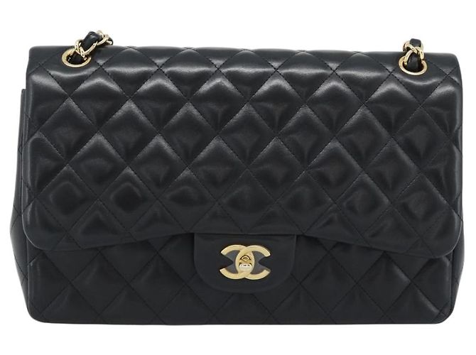 CHANEL Matelasse 30 Chain Shoulder Bag Lamb Skin Gold Black CC Auth 190118SAM Nero D'oro - vista 13