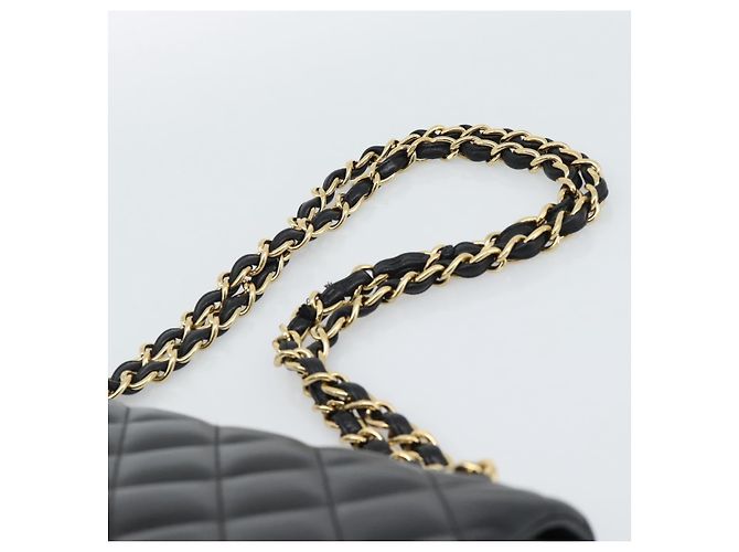 CHANEL Matelasse 30 Chain Shoulder Bag Lamb Skin Gold Black CC Auth 190118SAM Nero D'oro - vista 14