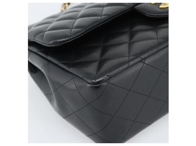 CHANEL Matelasse 30 Chain Shoulder Bag Lamb Skin Gold Black CC Auth 190118SAM Nero D'oro - vista 15