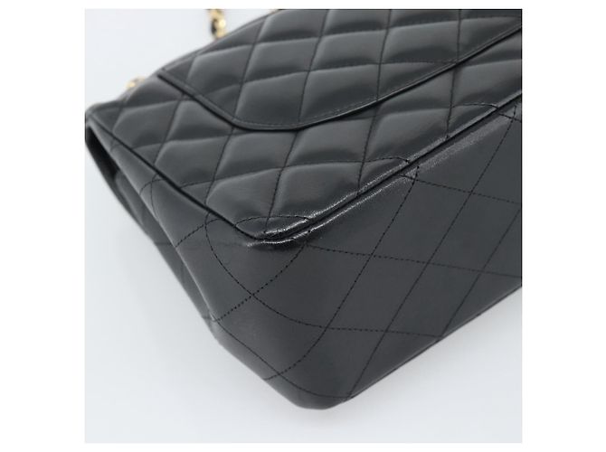 CHANEL Matelasse 30 Chain Shoulder Bag Lamb Skin Gold Black CC Auth 190118SAM Nero D'oro - vista 17