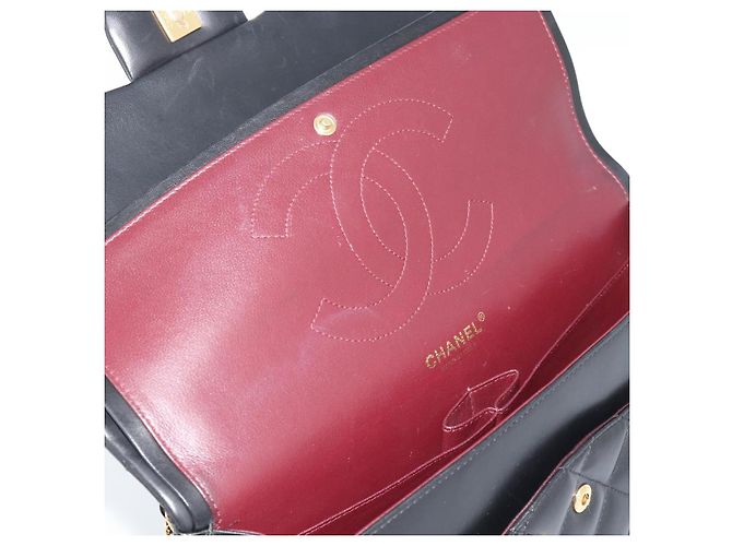 CHANEL Matelasse 30 Chain Shoulder Bag Lamb Skin Gold Black CC Auth 190118SAM Nero D'oro - vista 19