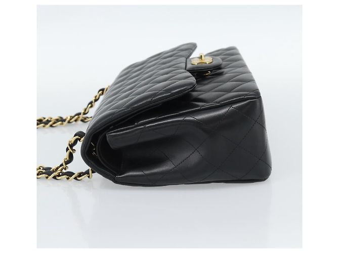 CHANEL Matelasse 30 Chain Shoulder Bag Lamb Skin Gold Black CC Auth 190118SAM Nero D'oro - vista 3