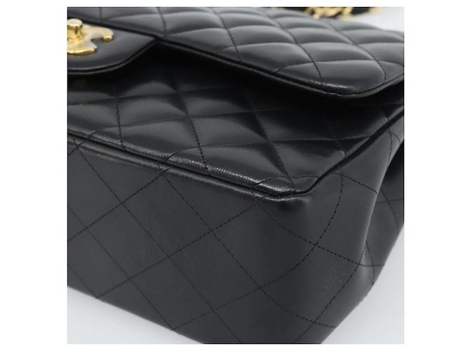 CHANEL Matelasse 30 Chain Shoulder Bag Lamb Skin Gold Black CC Auth 190118SAM Nero D'oro - vista 8