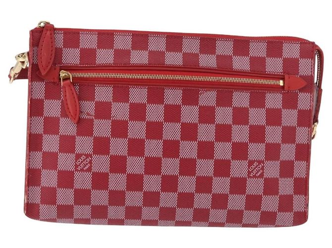 LOUIS VUITTON Damier Color Module Clutch Bag Carmine N41306 LV Auth 188805 - vista 13