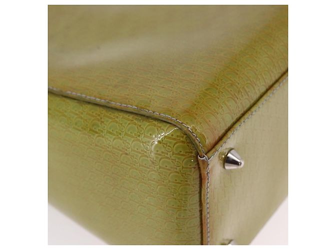 Borsa Christian Dior Canage vernice 2way Verde Argento Auth bs35916A - vista 12