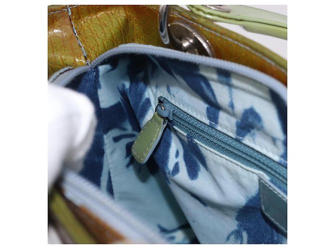 Borsa Christian Dior Canage vernice 2way Verde Argento Auth bs35916A - vista 22