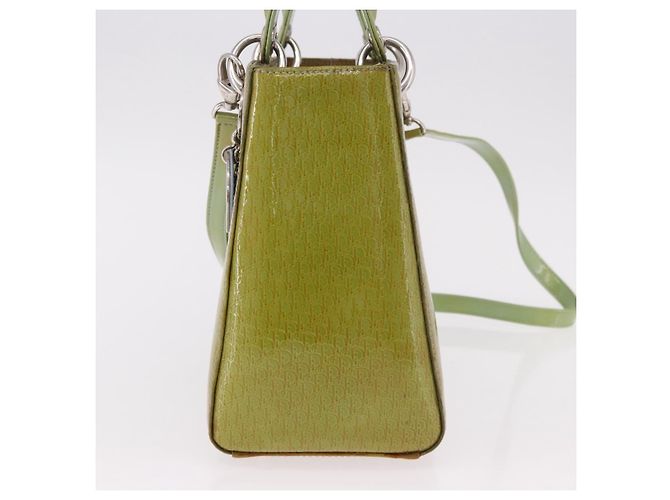Borsa Christian Dior Canage vernice 2way Verde Argento Auth bs35916A - vista 4