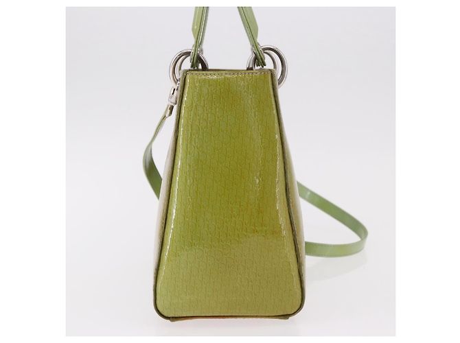 Borsa Christian Dior Canage vernice 2way Verde Argento Auth bs35916A - vista 5