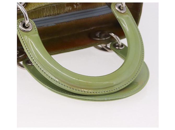 Borsa Christian Dior Canage vernice 2way Verde Argento Auth bs35916A - vista 7