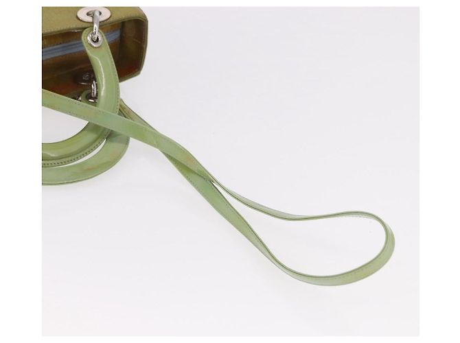 Borsa Christian Dior Canage vernice 2way Verde Argento Auth bs35916A - vista 9