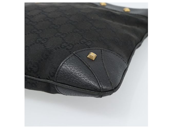 Borsa a Spalla GUCCI GG Canvas Nera Oro 120893 Auth ka4999 Nero D'oro - vista 10