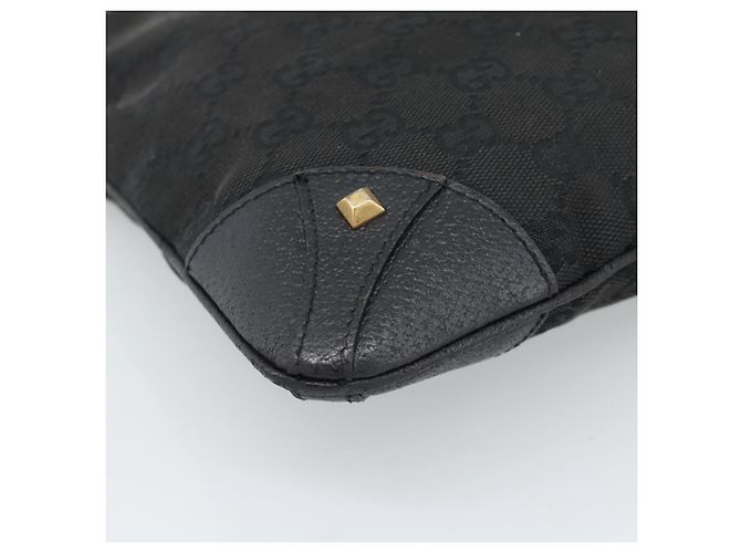 Borsa a Spalla GUCCI GG Canvas Nera Oro 120893 Auth ka4999 Nero D'oro - vista 11