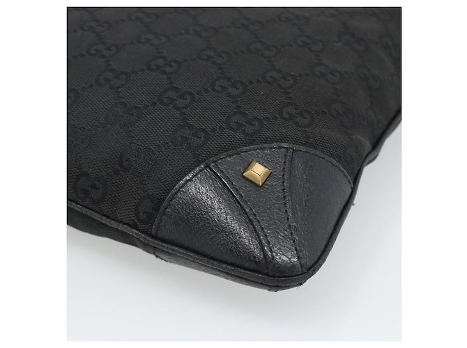 Borsa a Spalla GUCCI GG Canvas Nera Oro 120893 Auth ka4999 Nero D'oro - vista 12