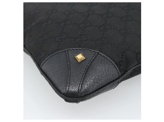 Borsa a Spalla GUCCI GG Canvas Nera Oro 120893 Auth ka4999 Nero D'oro - vista 13