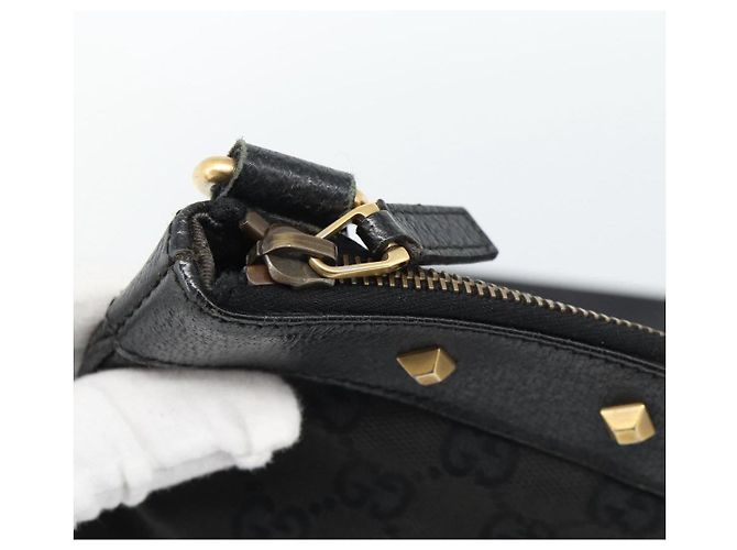 Borsa a Spalla GUCCI GG Canvas Nera Oro 120893 Auth ka4999 Nero D'oro - vista 14