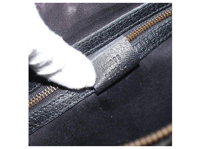 Borsa a Spalla GUCCI GG Canvas Nera Oro 120893 Auth ka4999 Nero D'oro - vista 21