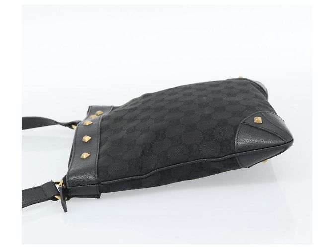Borsa a Spalla GUCCI GG Canvas Nera Oro 120893 Auth ka4999 Nero D'oro - vista 4