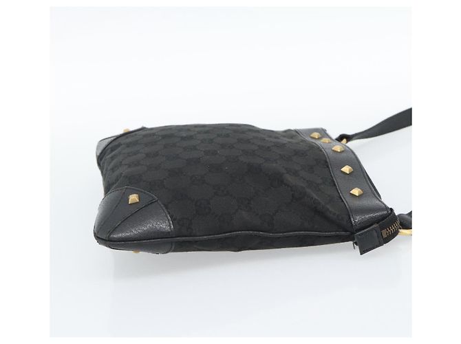 Borsa a Spalla GUCCI GG Canvas Nera Oro 120893 Auth ka4999 Nero D'oro - vista 5