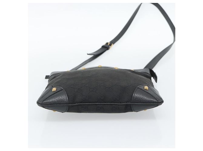Borsa a Spalla GUCCI GG Canvas Nera Oro 120893 Auth ka4999 Nero D'oro - vista 9
