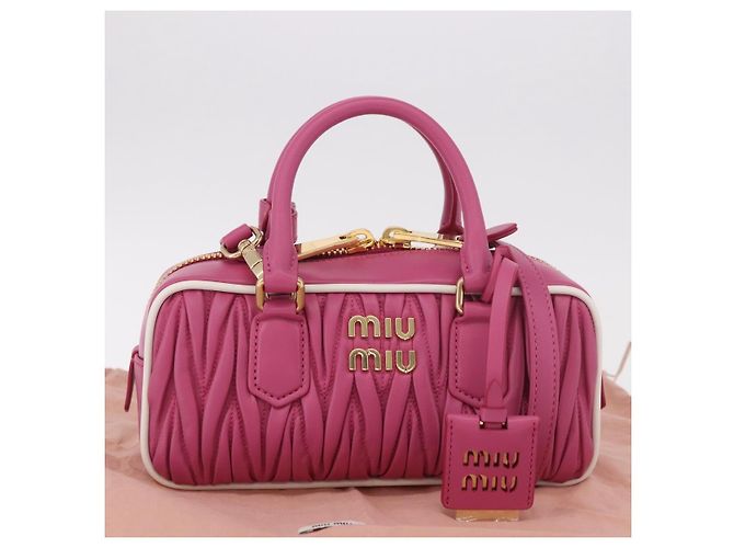 Bolso Miu Miu Matelasse Arcadi Small de cuero 2way Rosa Oro Auth 189560SM Dorado - vista 12