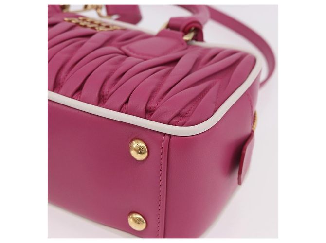 Bolso Miu Miu Matelasse Arcadi Small de cuero 2way Rosa Oro Auth 189560SM Dorado - vista 17
