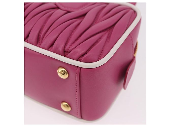 Bolso Miu Miu Matelasse Arcadi Small de cuero 2way Rosa Oro Auth 189560SM Dorado - vista 19