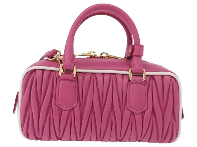 Bolso Miu Miu Matelasse Arcadi Small de cuero 2way Rosa Oro Auth 189560SM Dorado - vista 2