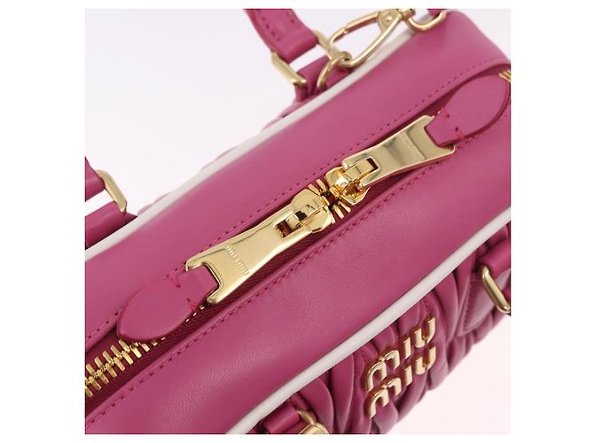 Bolso Miu Miu Matelasse Arcadi Small de cuero 2way Rosa Oro Auth 189560SM Dorado - vista 22