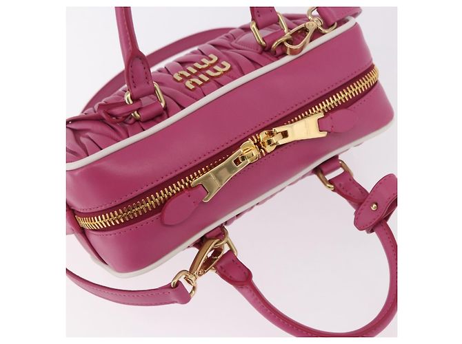 Bolso Miu Miu Matelasse Arcadi Small de cuero 2way Rosa Oro Auth 189560SM Dorado - vista 6