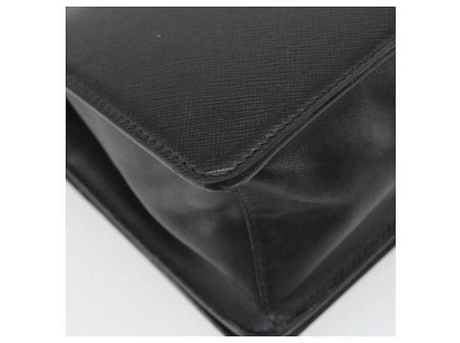 Borsa a Spalla con Catena PRADA in Pelle Saffiano Nera e Oro Auth 189622A Nero D'oro - vista 17